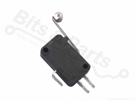 Microswitch push button (make contact) with lever with roller vertical